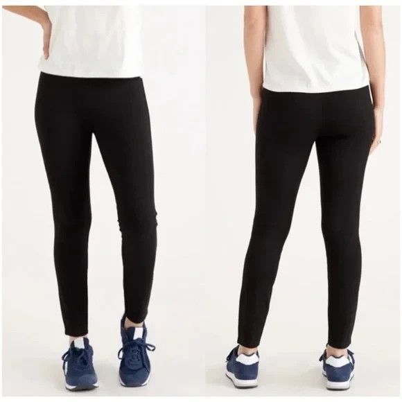 QUINCE Black Ultra Stretch Ponte Skinny Pants Wrinkle Resistant - Picture 1 of 14